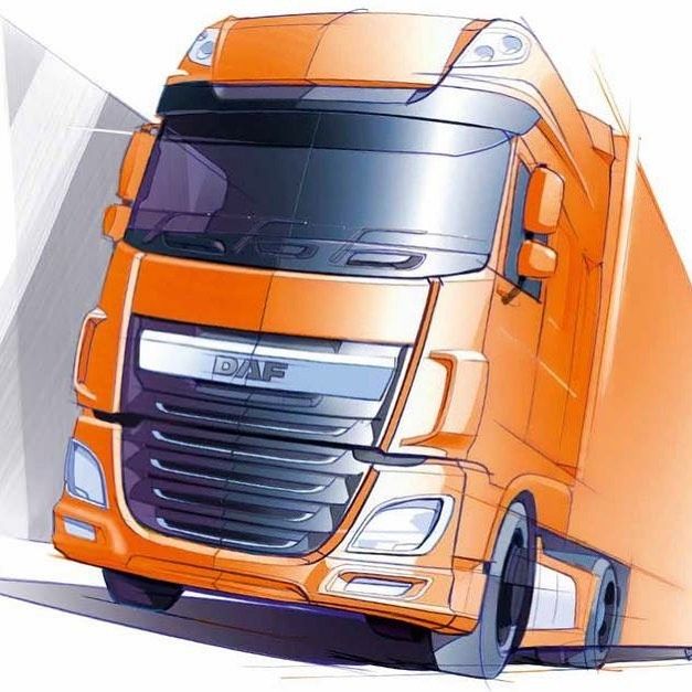 ilustración de camión naranja 